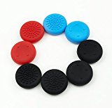 Thumb Grips Pulgar Grip para Nintendo Switch (Pack de 8) - 4 Negro, 2 Rojo, 2 Azul