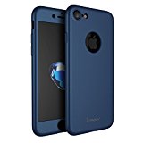 Funda iPhone 7 Case Frontal y Trasera Ultra-Delgada + Regalo Gratis Cristal Templado, Nifogo® &ipaky 360 °Protección Completa Case, Cover, Carcasa, Funda iPhone 7 Integral (iPhone 7, Azul)