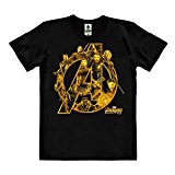 Logoshirt Pelicula - Marvel Comics - Superhéroes - Los Vengadores - Infinity War - Camiseta 100% algodón ecológico (Cultivo ecológico) - Negro - Diseño Original con Licencia, Talla XL