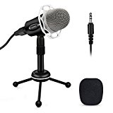 ELEGIANT Micrófono Profesional PC de Condesnsador para VJ DJ Studio Grabación Jack 3.5 mm Interfaces XLR Reducción Ruido Skype Message FaceTime Youtube Gaming Compatible con Windows Mac IOS Android