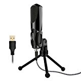 Micrófono PC, ELEGIANT Condensador USB Profesional Metal con Soporte Trípode para Podcast Studio Grabaciones para Ordenador para Skype Youtube Google Gaming Internet con Windows Mac