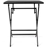 Park Alley PA-9011 Auxiliar Cuadrada en Óptica de Madera Plástico Apta para Jardín, Terraza y Balcón – Mesa Bistro con Estructura de Acero, Negro, 61.5 x 61.5 x 73 cm