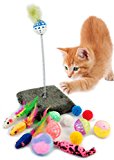 BPS Paquete de Juguetes para Gatos Gatito Juguetes Interactivo Juguete de Atracciones Colores se envia al Azar BPS-3264 * 1