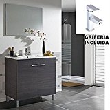 Hogar Decora Conjunto Mueble Baño Completo Oslo, Lavabo de PMMA (no clásica cerámica) + Espejo + Grifería Incluida