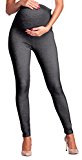 Zeta Ville - Premamá Leggings Efecto Mezclilla Banda para Barriga - Mujer - 948c (Grafito Mezcla, EU 34/36, M)