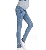 huateng 2018 Primavera Verano Nuevas Mujeres Maternidad Suave Pantalones Elásticos Leggings Waistband Jeans Over The Bump