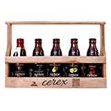 CEREX- Pack Degustación de 5 Cervezas Artesanas Españolas con caja regalo de presentación en madera – Cerveza de Cereza, Castaña, Ibérica de Bellota, Pilsen y Andares