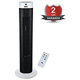 ANSIO Ventilador de Torre oscilante de 30 Pulgadas (76,2 cm) con Mando a Distancia, 3 velocidades, 3 Modos de Viento y Cable Largo de 1,75 m - Blanco y Negro (Pilas NO Incluidas)