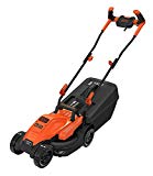 BLACK+DECKER BEMW451BH Cortacésped eléctrico 1200W 32cm Empuñadura engomada Cuchilla de alto rendimiento Bolsa de 35L