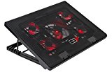 MARSGAMING MNBC2, Base PC, 5 Ventiladores, LED Roja, 2 x USB 2.0, 17.35