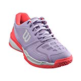 Wilson Rush Comp W, Zapatillas de Tenis para Mujer, Lila/Coral (Pastel Lilac/Fiery Coral/White), EU 40 1/3