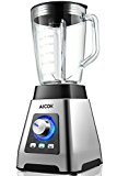 Aicok Batidora de vaso, Batidora para Smoothie 1200W, 7 niveles de Potencia+Turbo,Vidrio Resistente al Calor 1.5L, 3 Programas (24000rpm, sin BPA), 6 Cuchillas de Acero Inoxidable