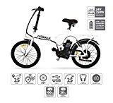 Nilox E Bike 24 V 14 P-X1 Bicicleta Eléctrica, Unisex Adulto, Blanco, 53 x 148 x 103