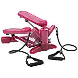 Ultrasport Swing Stepper incluyendo bandas de resistencia, computadora de entrenamiento inalámbrica,de arriba hacia abajo para principiantes y avanzados, pequeño, compacto,equipo de gimnasio en casa