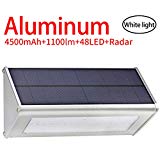 Licwshi La luz Solar 48 LED 4500mAh de una aleación de Aluminio, Impermeable al Aire Libre, Radar de sensores de Movimiento, aplicable en el Porche, el jardín, el Patio, el Garaje