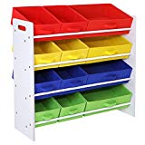 SONGMICS Estantería para Juguetes Organizador de Juguetes Estantería Infantil Cajas extraíbles de Tela no Tejida Armazón de Color Blanco GKR16W