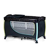 Hauck Cuna de Viaje Sleep N Play Center 2, de Nacimiento hasta 15 kg, 120 x 60 cm, Doble Altura, Cambiador, Ruedas, Entrada Lateral, Plegable, Bolsa de Transporte, Azul Navy