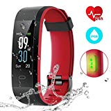 CHEREEKI Pulsera Actividad, Fitness Tracker IP68 Impermeable Monitor de Frecuencia Cardiaca 14 Modos de Ejercicio/Seguimiento del Sueño/Recordatorio Sedentario/SMS Push