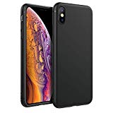 EasyAcc Funda para iPhone XS MAX Suave TPU Case Funda Protectora Trasera Mate Delgada Carcasa - Negro