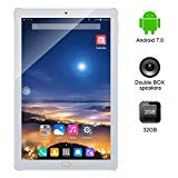 Kivors 3G Tablet de 10.1 Pulgadas IPS HD (Quad Core Processor, 2GB RAM, 32GB ROM, Android 7.0, IPS HD 1280x800, Doble Cámara, Doble Sim, WiFi, Bluetooth 4.0, OTG) (Plata)