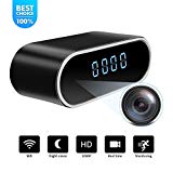 WiFi Spy cámara oculta reloj | Full HD 1080P | Videocámara inalámbrica pequeña en tiempo real | Detección de movimiento con visión nocturna de ángulo de 150 ° | Cuidados domiciliarios en el hogar