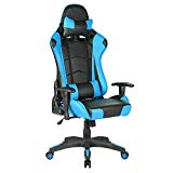 IntimaTe WM Heart Silla Gaming, Silla Gamer Ergonómica, Racing Silla Gamer con Reposacabeza Apoyo y Cojín Lumbar, Cuero Sintético PU, Oficina Silla Computadora,para Los Jugadores de PC Gamer, Azul