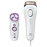 Braun Silk-expert 5 IPL BD 5009 - Depiladora de luz pulsada para la depilación permanente del vello visible en casa, con cepillo sónico exfoliante corporal, color blanco y bronce, red