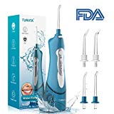 Irrigador Oral Inalámbrico TURATA Water Flosser Limpiador de Dientes electrónico portátil a prueba de agua, 3 modos y 4 boquillas de chorro con una presión de agua más alta