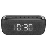 HAVIT 10W Altavoz portátil Bluetooth para el hogar Conductores duales de 5W Concesores Bajos Puros, Tiempo de reproducción 20H, Radio FM y Reloj Despertador Digital con 2 Modos de Despertador (Negro)