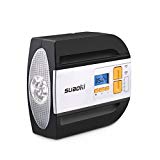 Suaoki RCP - Compresor de aire digital, bomba inflador portátil con luz LED (12V, 100 PSI, 2 adaptadores boquilla, 0.47m aire manguera, 3m cable con mechero, para neumáticos, objetos inflables)