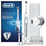 Oral-B Genius 8000N CrossAction Cepillo De Dientes Eléctrico, 1 Mango Plata Recargable Con Tecnología De Braun, 3 Cabezales De Recambio, 1 Estuche De Viaje Premium, 5 Modos De Limpieza Dental