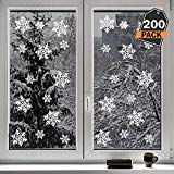 200 Pegatinas Decorativas de Copo de Nieve para Adorno Navideño – Accesorio de Decoración para Navidad – Articulo de Apoyo para Decorado de Festividad – Regalo y Ornamento Festivo para Ventanas