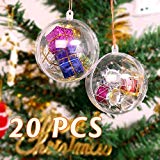 Mbuynow 20Pcs Bola de Navidad Adorno de DIY Transparente Bolas Vacío Rellenable Plástica - 10CM