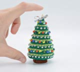 Árbol de Navidad decorado, adornos en miniatura, decoración de mesa de Año Nuevo, regalo navideño de ganchillo