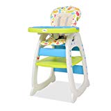 Festnight Silla para Bebe Trona Convertible 3 en 1 con Mesa para Bebé y Niños azul y verde