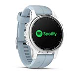 Garmin, Fenix 5S Plus - Reloj GPS multideporte, Unisex adulto, Azul (Celeste), 42 mm