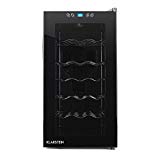 Klarstein Vivo Vino - Nevera para vinos, Nevera para Bebidas, Capacidad: 52 litros, Espacio para 18 Botellas, 5 Estantes, Silencioso, Temperatura 11° - 18° C, Iluminación Interior LED, Negro