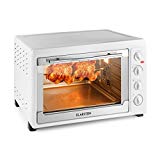 Klarstein Masterchef 60 • Mini Horno • Horno • Pincho Giratorio • 60 L • 2500 W • 6 Puntos de Calor • 100-230° C • Calor Superior • Calor Inferior • Acero INOX. • Luz • Temporizador • Blanco