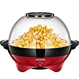 Palomitero, Máquina de Palomitas con Plato Calentamiento Antiadherente, Almacenamiento Conveniente, Silencioso & Rápido, 5 litros, Dos Tazas Medidoras