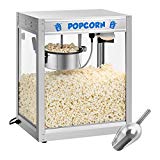 Royal Catering RCPS-1350 Palomitera Maquina de Palomitas Profesional (1350 W, aprox. 6 kg/h, Acero Inoxidable, Revestimiento Teflón)