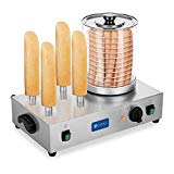 Royal Catering Máquina de Perritos Calientes Profesional con 4 Pinchos RCHW 2300 (2 x 300 Watt, Temperatura 0-95 °C, Altura del cilindro 24 cm, Ø 20 cm)