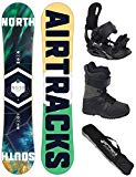 AIRTRACKS Snowboard Set - Board North South 159 - Fijaciones Master - Softboots Star Black 44 - SB Bag