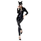 Prettycos Disfraz de Gato Mujer Costume Catsuit Traje con Mascara Bodysuit para Mujeres Halloween Cosplay Carnaval