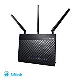 ASUS RT-AC68U Router Gaming inalámbrico AC1900 Dual-band Gigabit (punto de acceso/repetidor, USB, soporta 3G/4G, compatible con Ai Mesh wifi), Negro