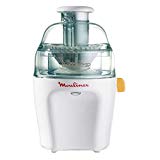 Moulinex Vitae JU200045-Licuadoras para Verduras y Frutas, 200W, Velocidad 12.800 rpm, Tapa y Contenedor Pulpa Transparente, Extractor de Jugos con Filtro de Inoxidable Compatible Lavavajillas,Blanco