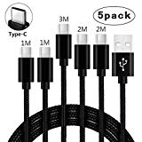 Cable Cargador para Samsung Galaxy S8 S9 S10 Edge Plus A5 A8 2017 2018,Note 8 9,Nokia 7.1 6.1 7 8,Motorola G6 Plus,Z2 Z3 Play (Non Para G6 Play),Lumia 950 xl,Carga Rapida USB Tipo C 1M 2M 3M Rapido