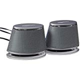 Amazon Basics - Altavoces de ordenador alimentados por USB con sonido dinámico | Plateado, juego de 1