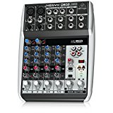 Mezclador Behringer XENYX Q802USB Premium de 8 entradas y 2 buses con preamplificadores y compresores de micrófono XENYX, ecualizadores británicos e interfaz de audio/USB