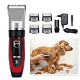 Surker Máquina de corte para perros pequeños medianos grandes gatos y otras mascotas, 2 baterías (rojo)