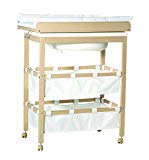 roba-kids - Combinacion bañera cambiador roba 'Baby Pool', bañera con cambiador encima plegable, en madera natural, colchoneta del cambiador en blanco, 99x78x46.5 cm (Paquete de 1)